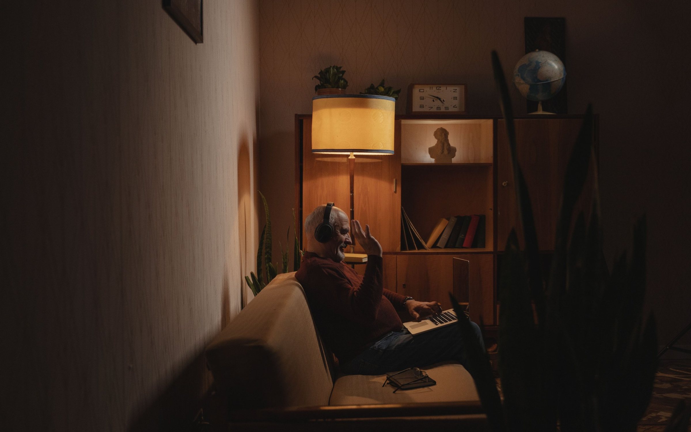 A founder working late in a quiet room